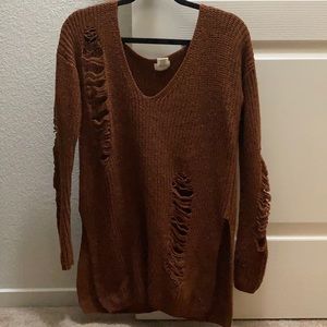 Distressed sweater